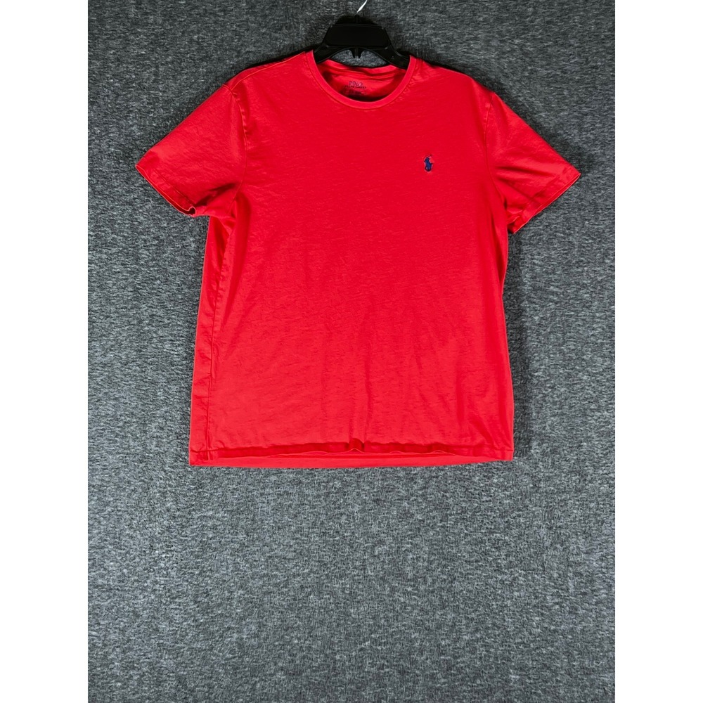 Polo‎ Ralph Lauren Mens Red Short Sleeve Embroidered Pony Cotton T-Shirt Size L